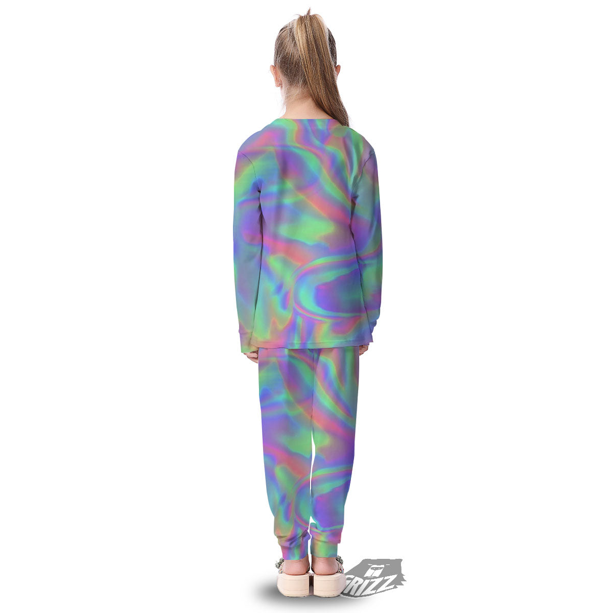 Trippy Psychedelic Holographic Print Kid's Pajamas-grizzshop