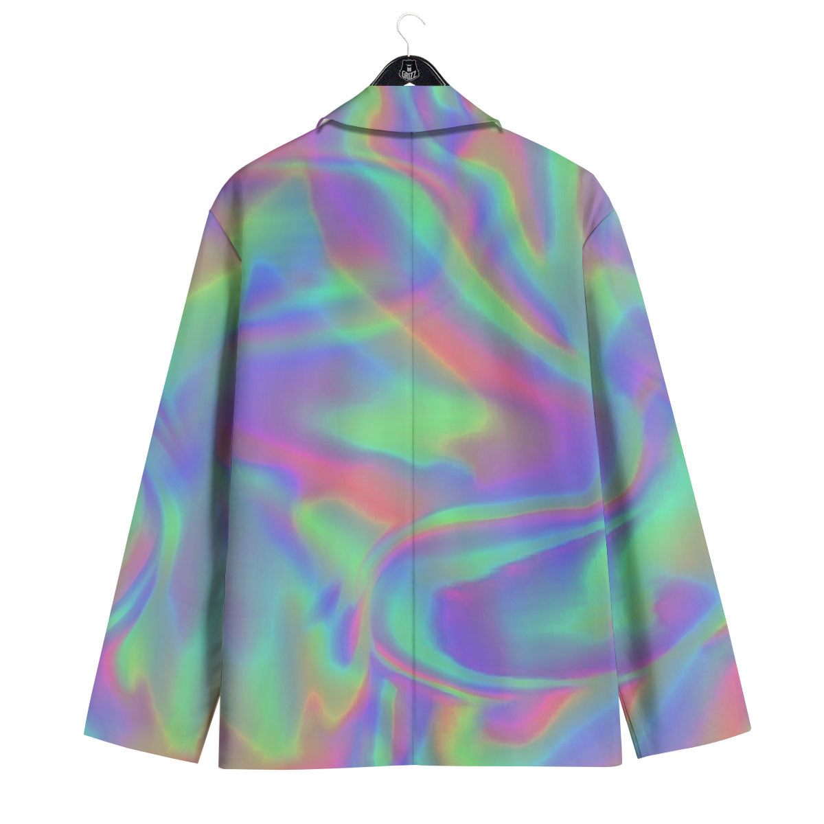 Trippy Psychedelic Holographic Print Men's Sport Coat-grizzshop