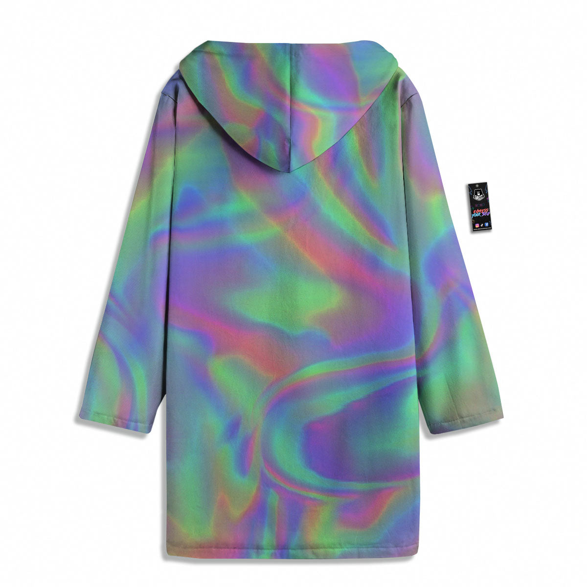 Trippy Psychedelic Holographic Print Men's Windbreaker Jacket-grizzshop