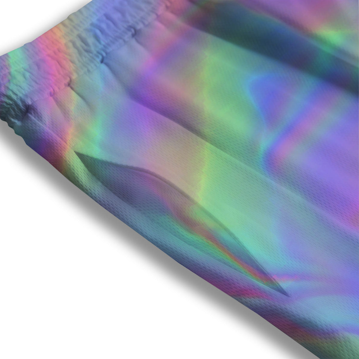 Trippy Psychedelic Holographic Print Mesh Shorts
