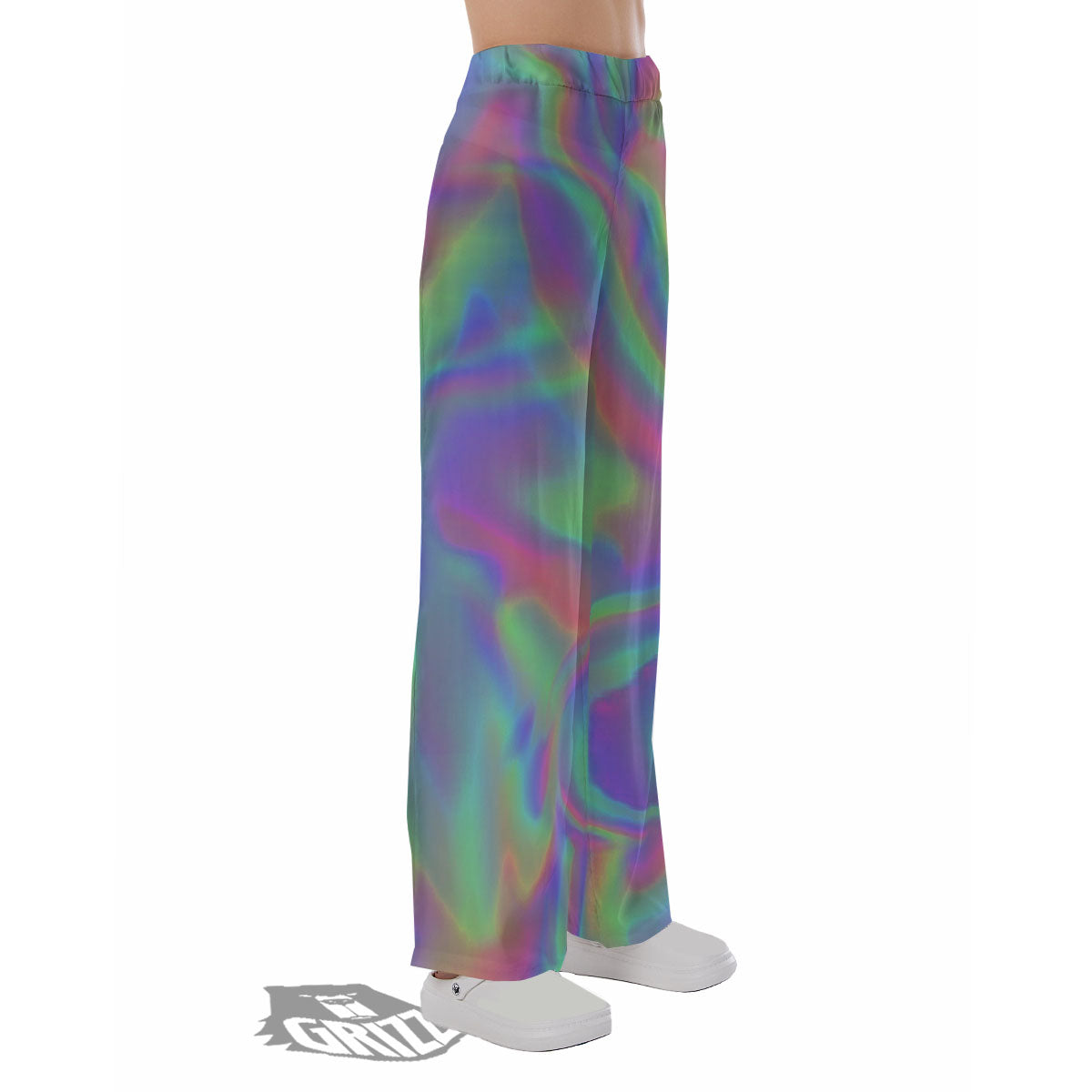 Trippy Psychedelic Holographic Print Pajama Pants-grizzshop