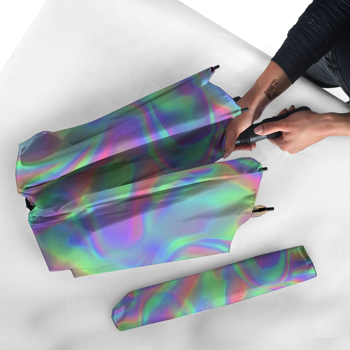 Trippy Psychedelic Holographic Print Umbrella-grizzshop