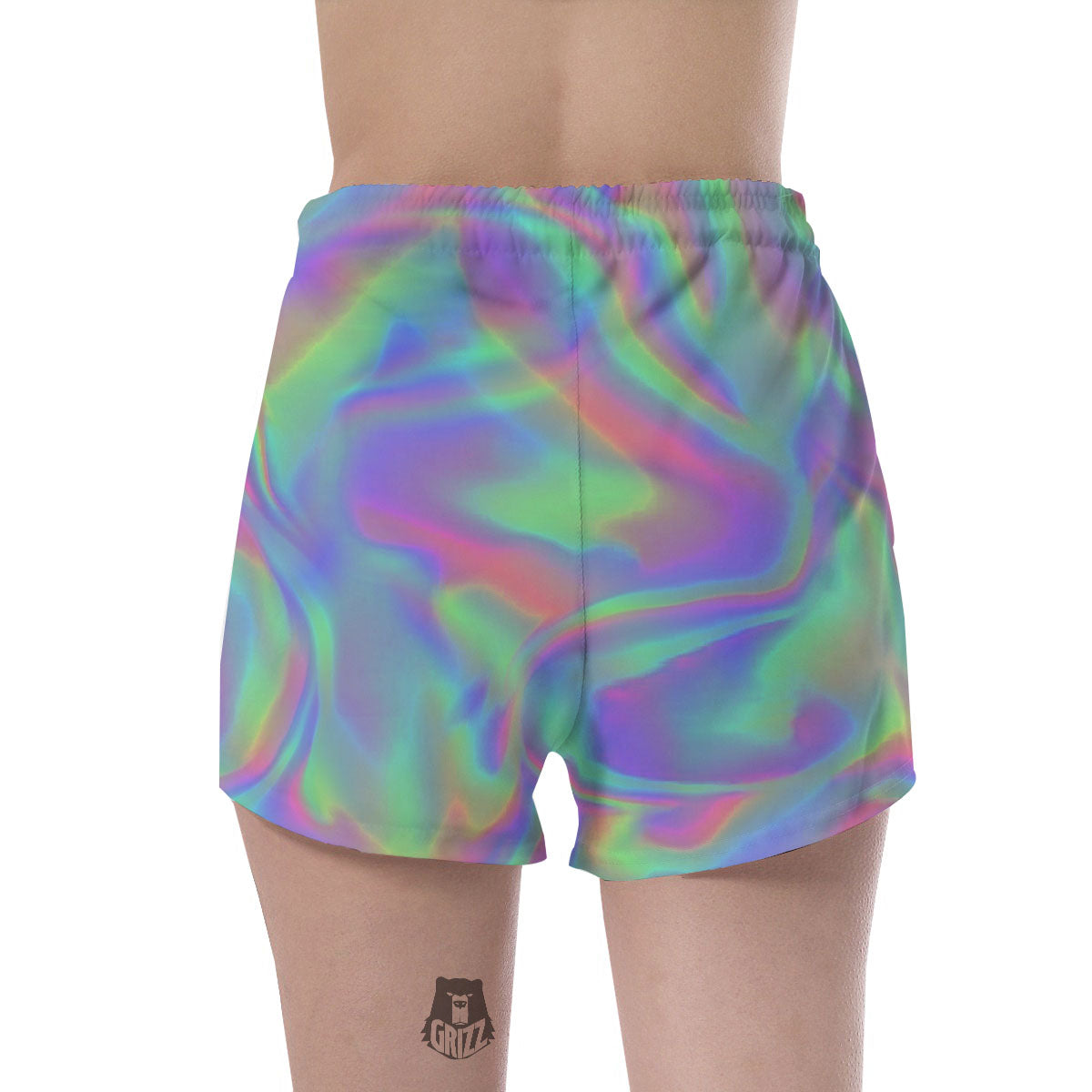 Trippy Psychedelic Holographic Print Women's Shorts-grizzshop