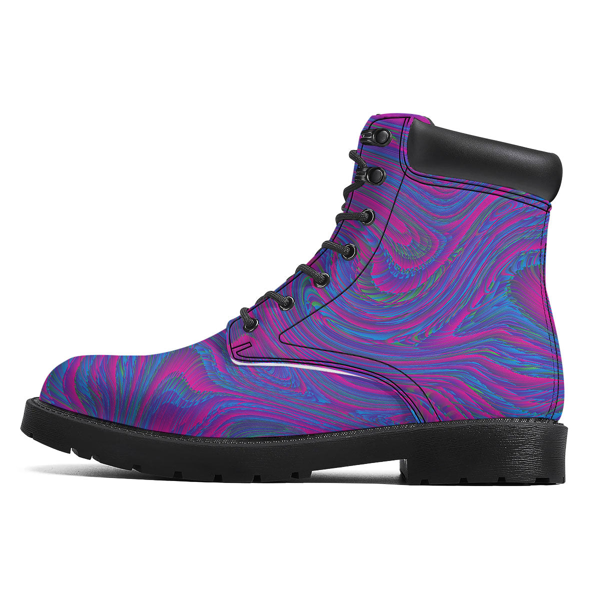 Trippy Psychedelic Purple Print Boots-grizzshop