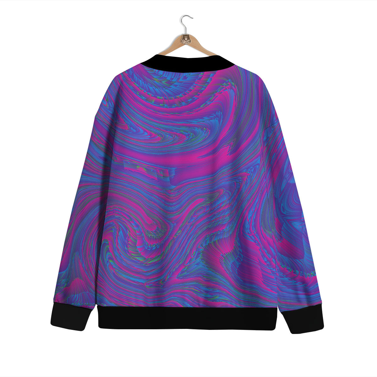 Trippy Psychedelic Purple Print Cardigan-grizzshop