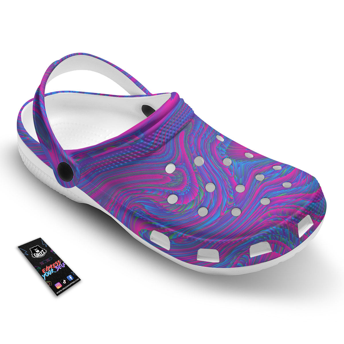 Trippy Psychedelic Purple Print Clog-grizzshop