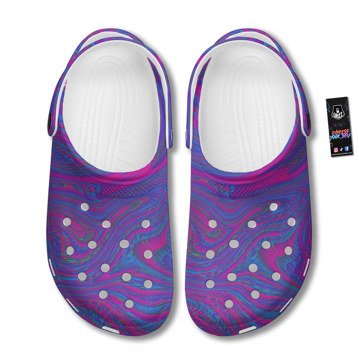 Trippy Psychedelic Purple Print Clog-grizzshop