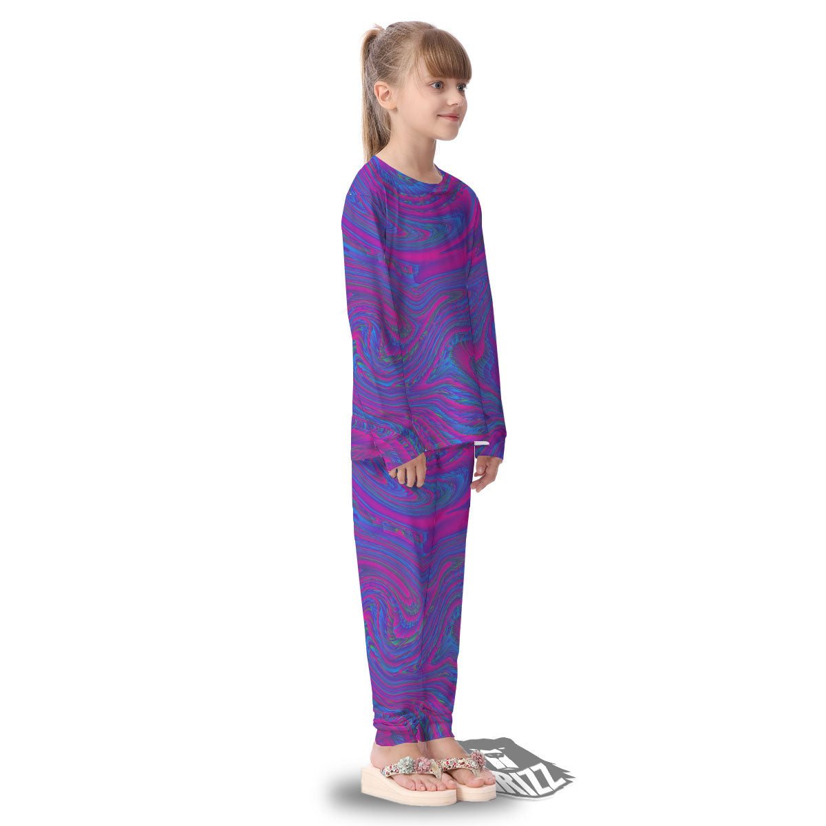 Trippy Psychedelic Purple Print Kid's Pajamas-grizzshop