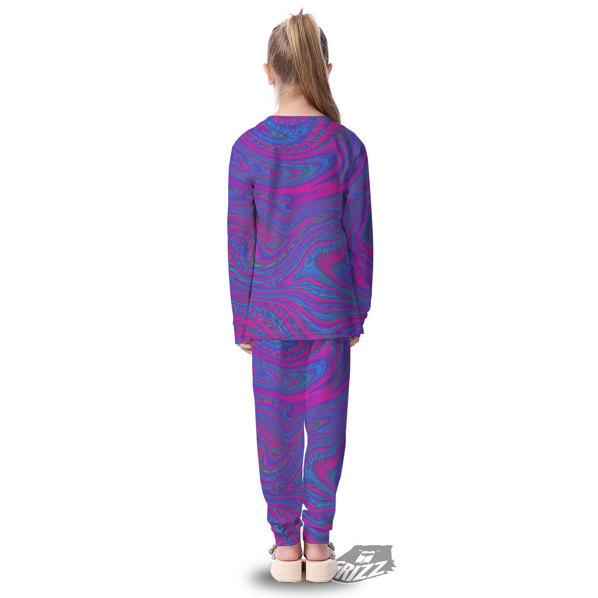 Trippy Psychedelic Purple Print Kid's Pajamas-grizzshop