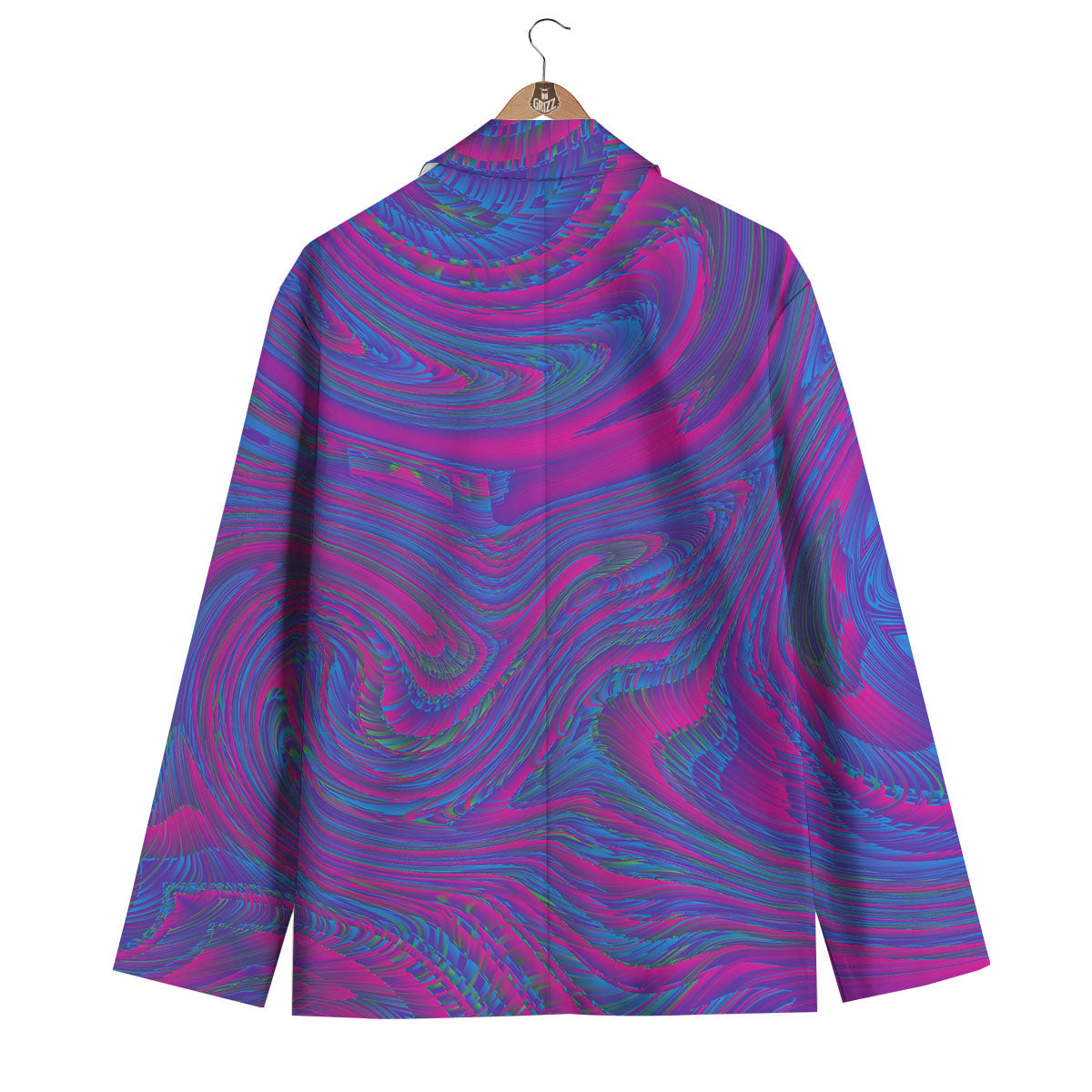 Trippy Psychedelic Purple Print Men's Blazer-grizzshop