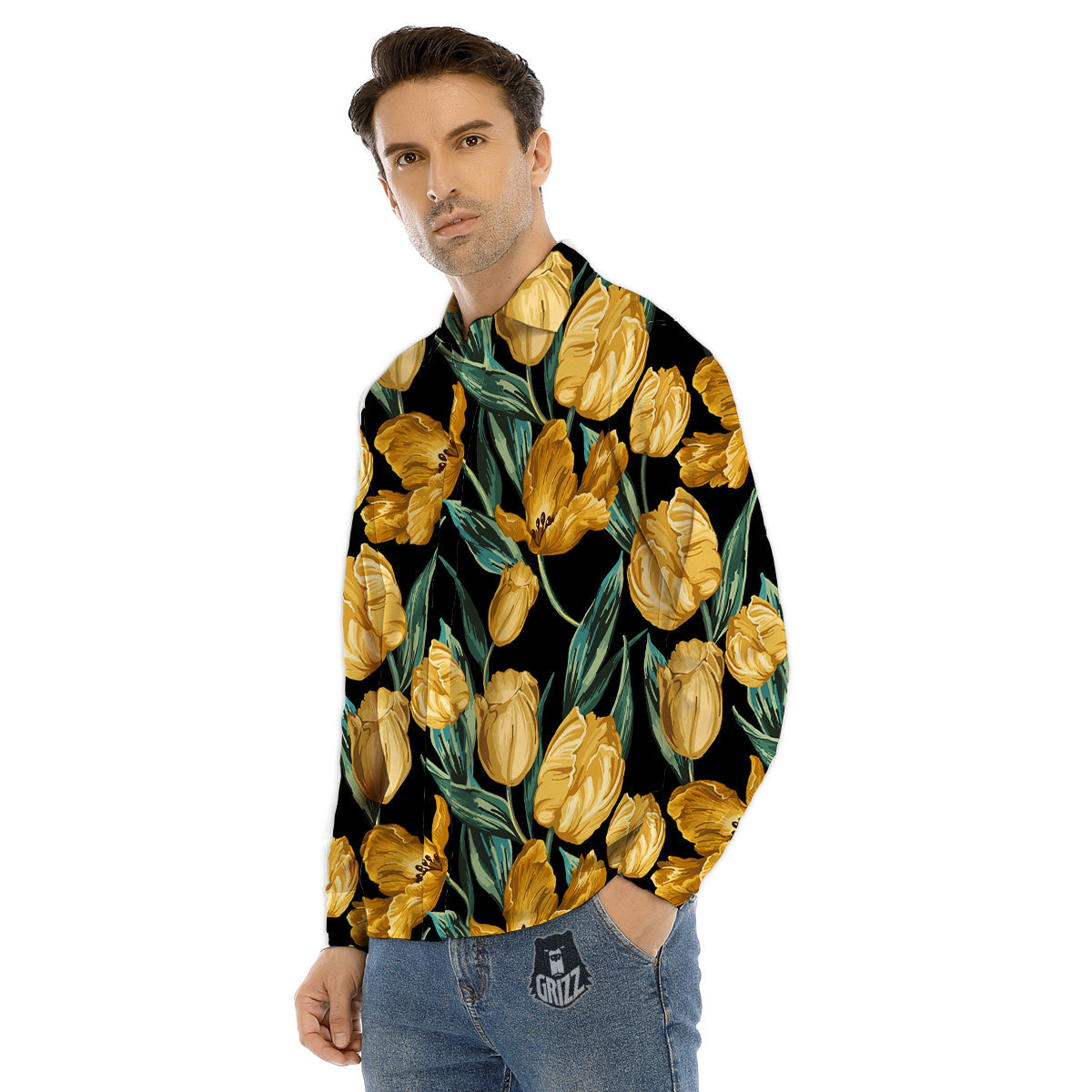 Trippy Psychedelic Purple Print Men's Dress Shirts-grizzshop