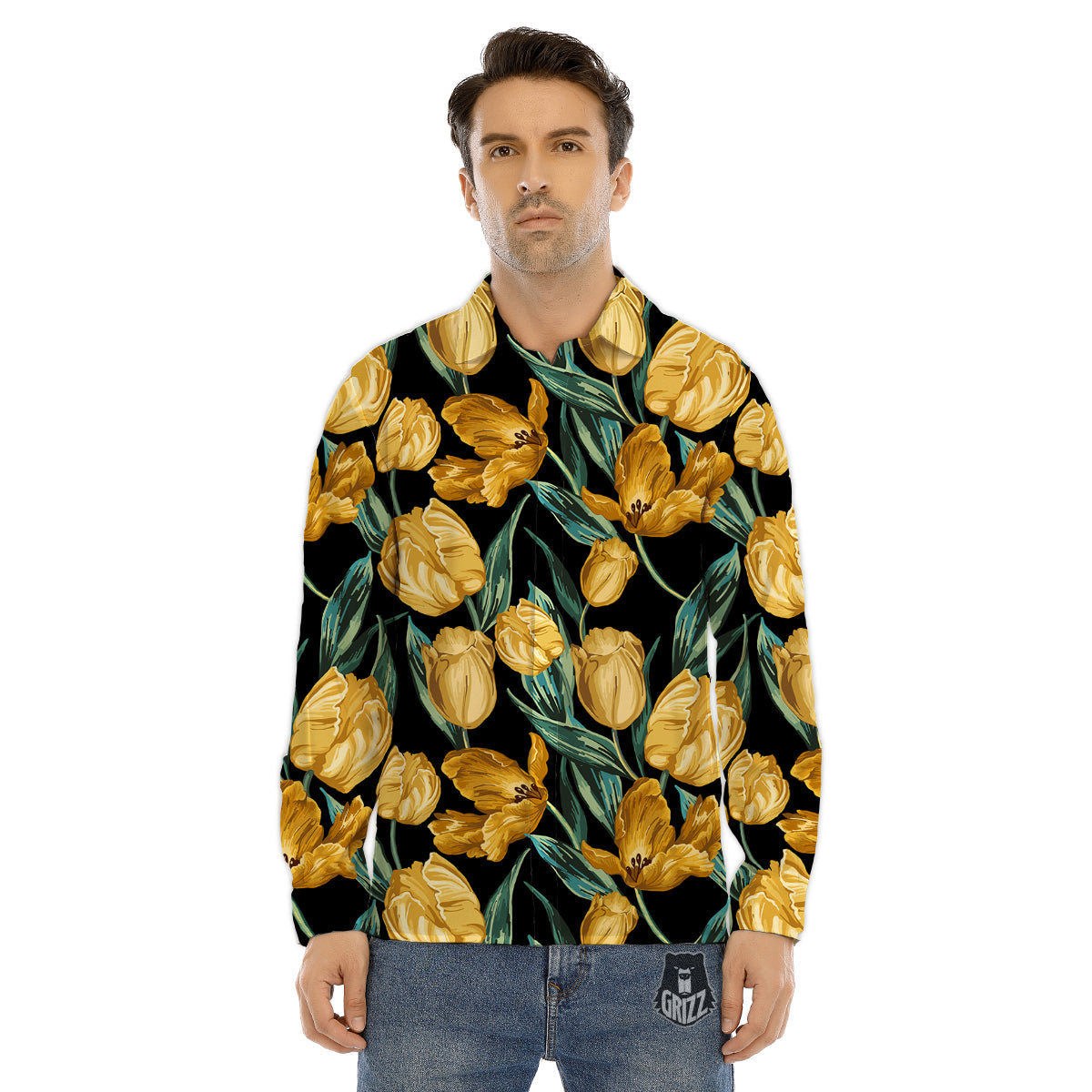 Trippy Psychedelic Purple Print Men's Dress Shirts-grizzshop