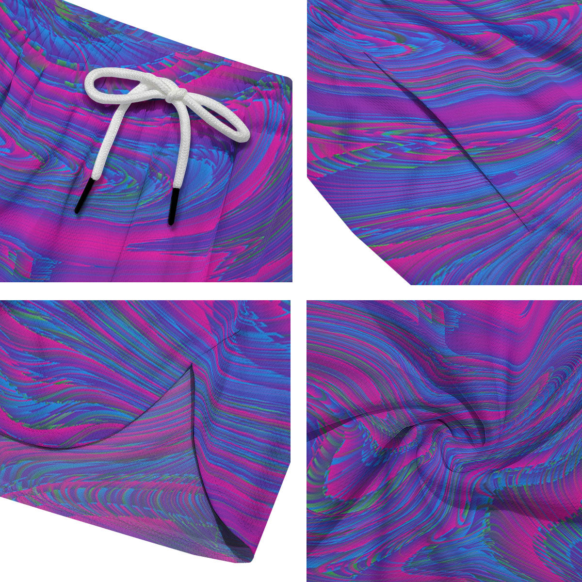 Trippy Psychedelic Purple Print Men's Running Shorts-grizzshop
