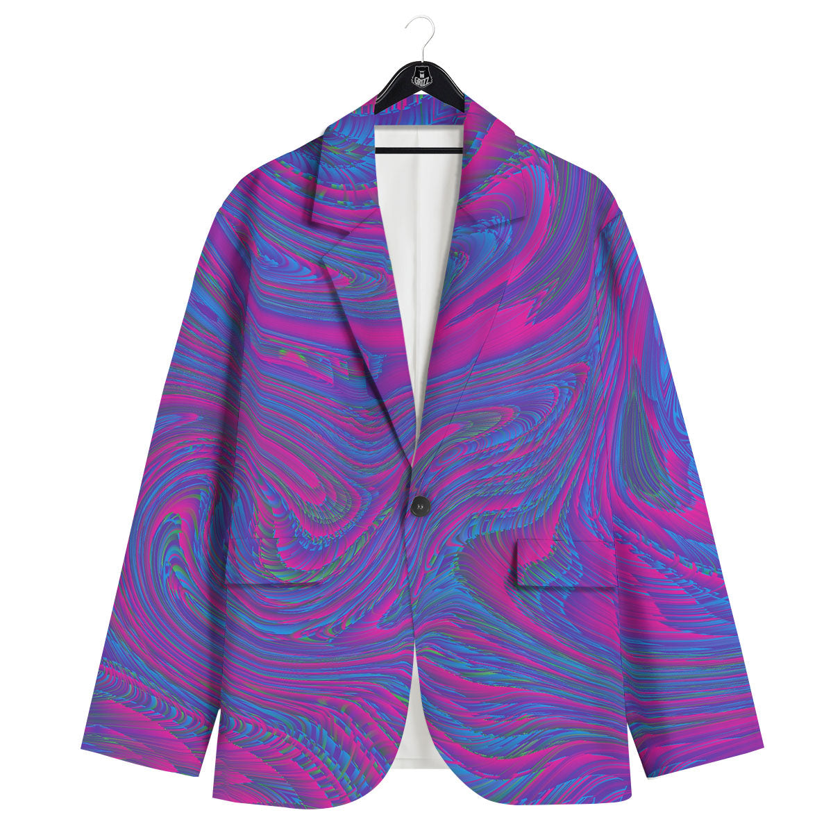 Trippy Psychedelic Purple Print Men's Sport Coat-grizzshop