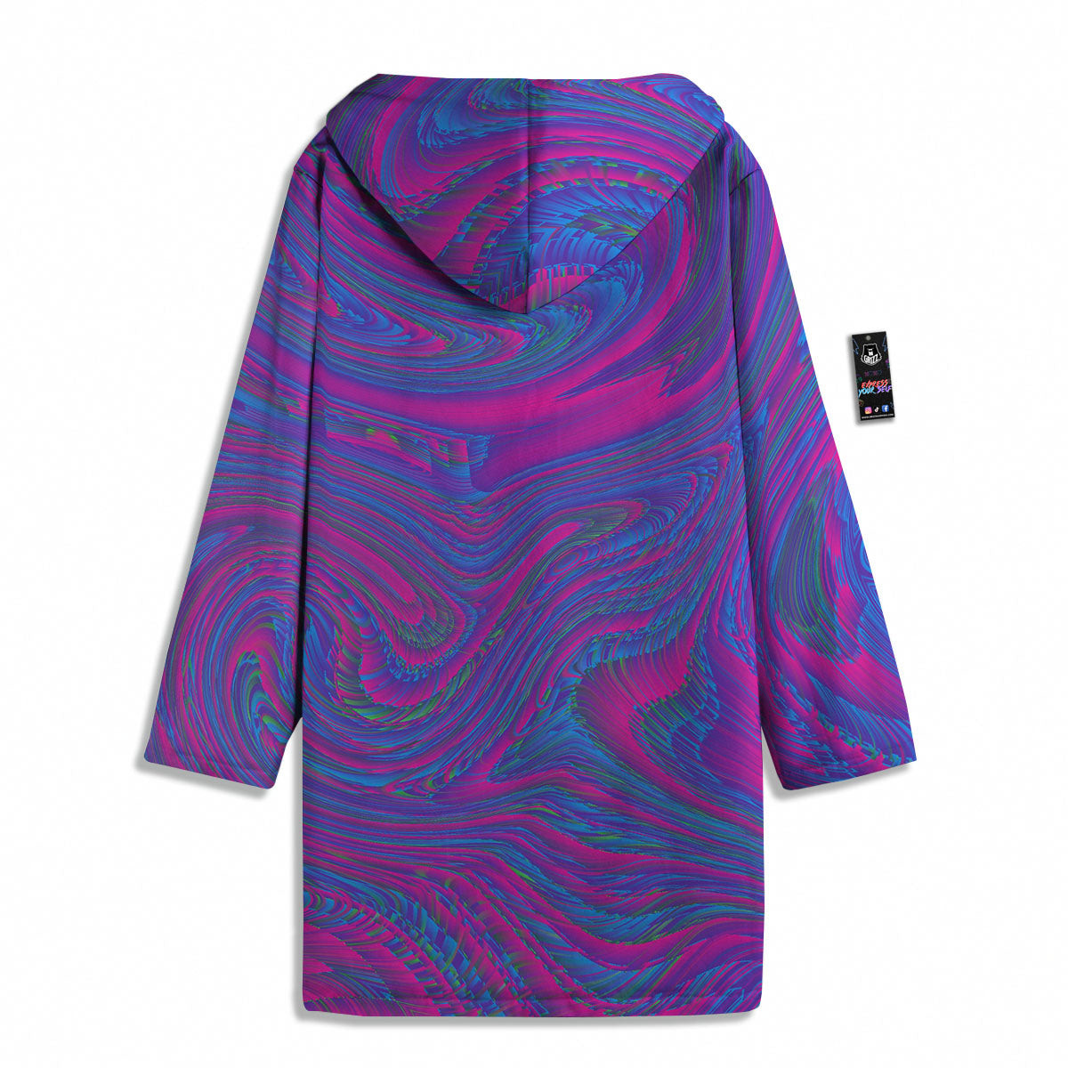 Trippy Psychedelic Purple Print Men's Windbreaker Jacket-grizzshop