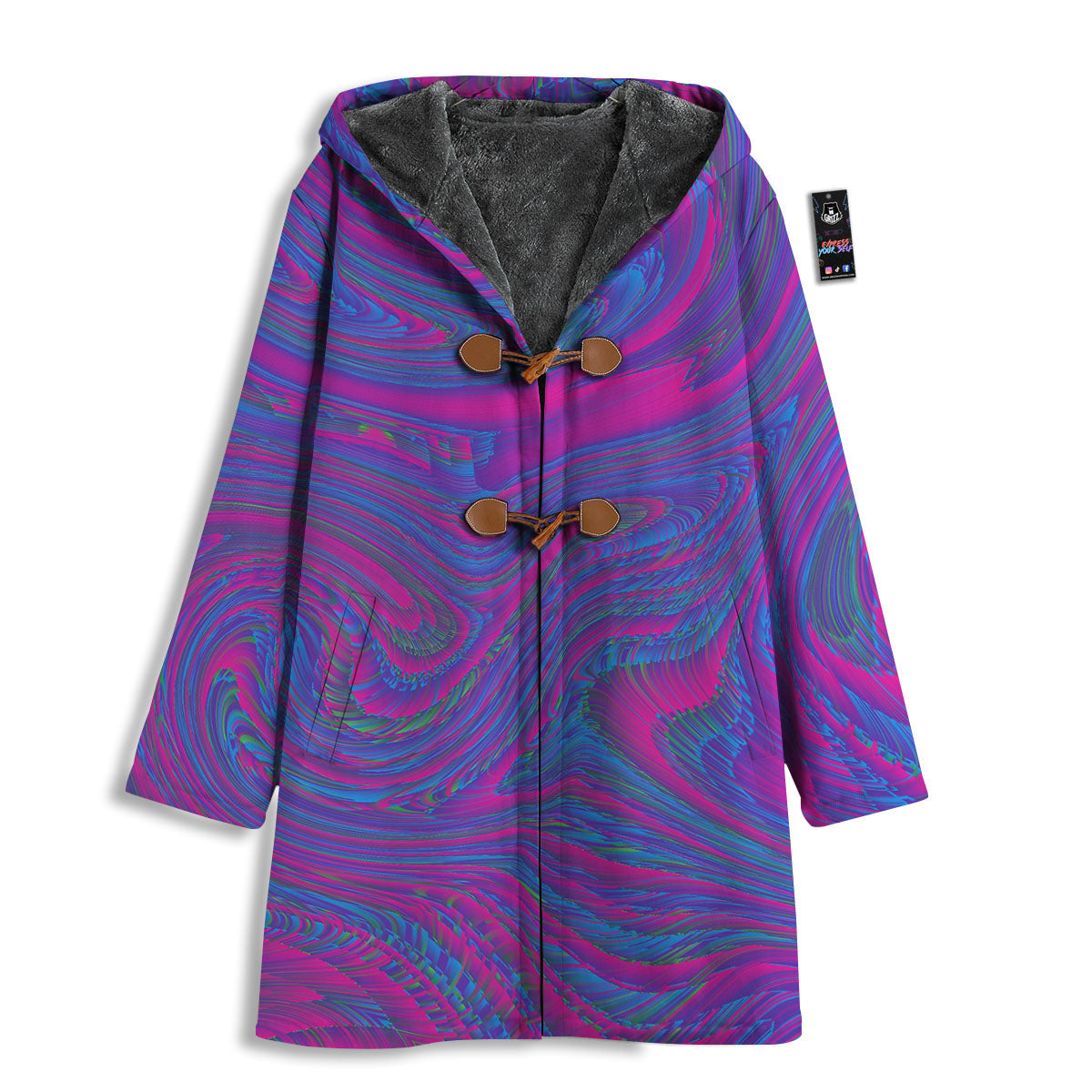 Trippy Psychedelic Purple Print Men's Windbreaker Jacket-grizzshop