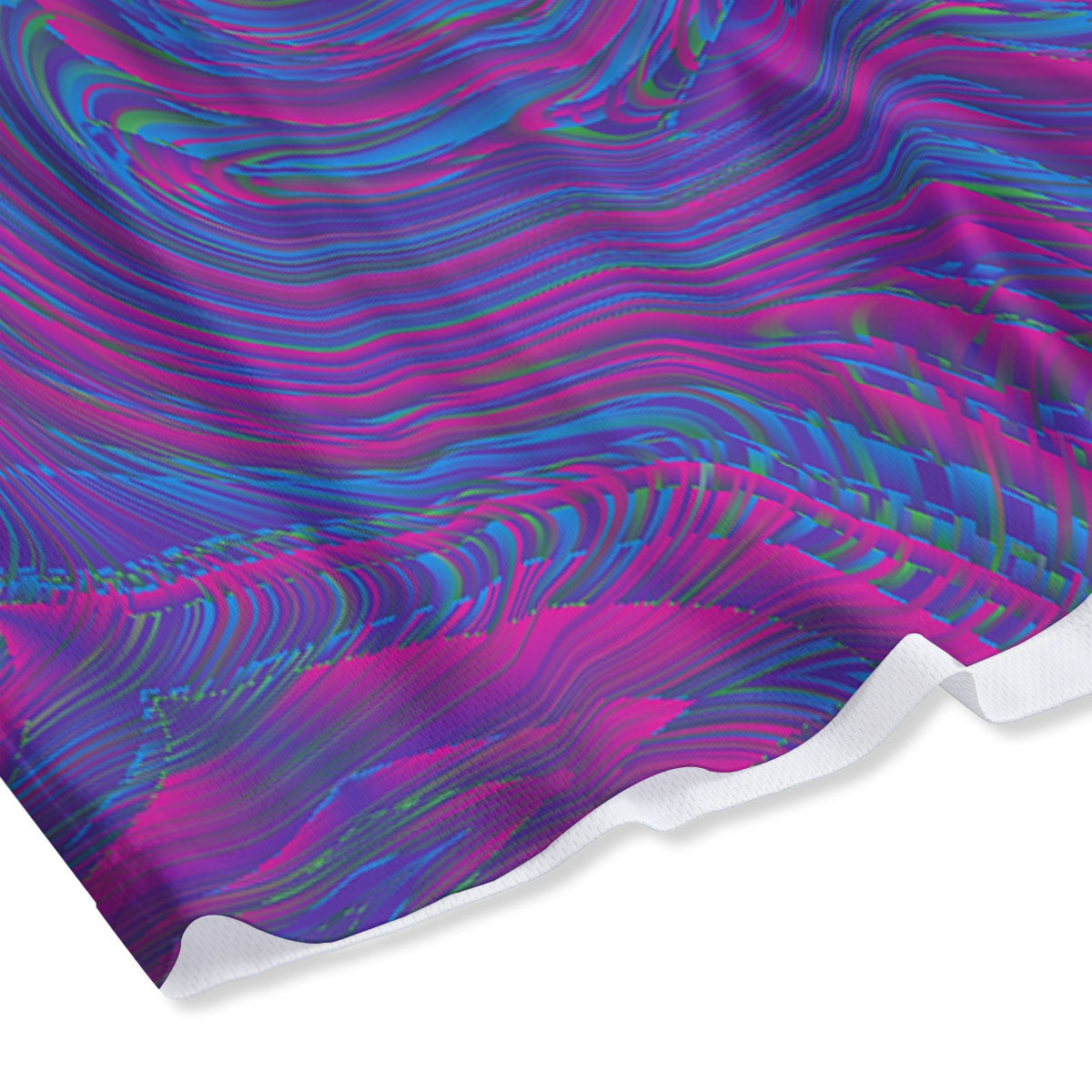 Trippy Psychedelic Purple Print Mesh Shorts