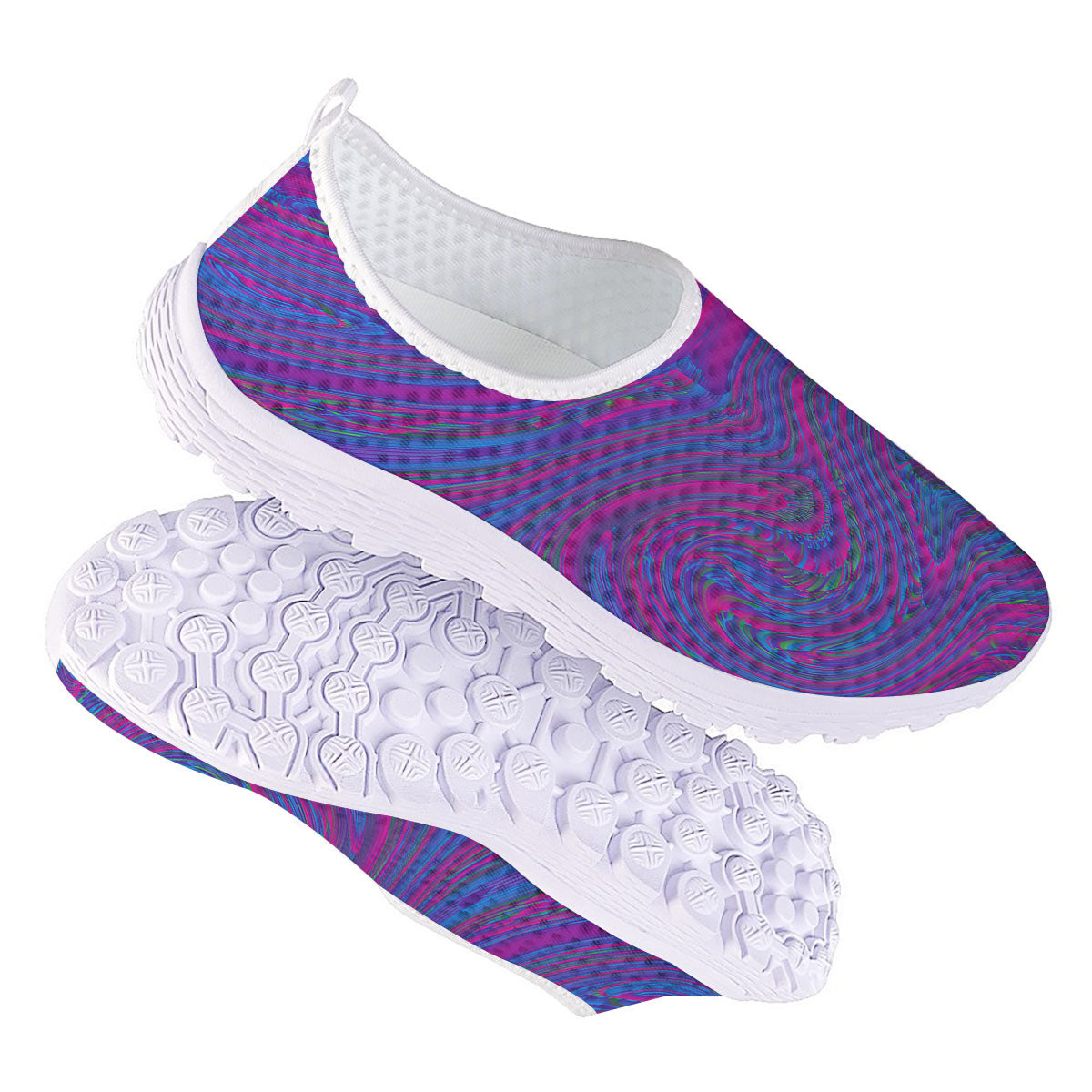 Trippy Psychedelic Purple Print Nurse Shoes-grizzshop