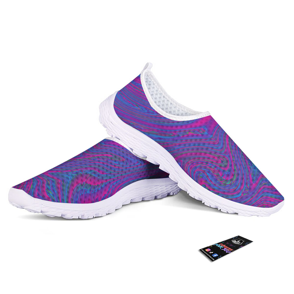 Trippy Psychedelic Purple Print Nurse Shoes-grizzshop