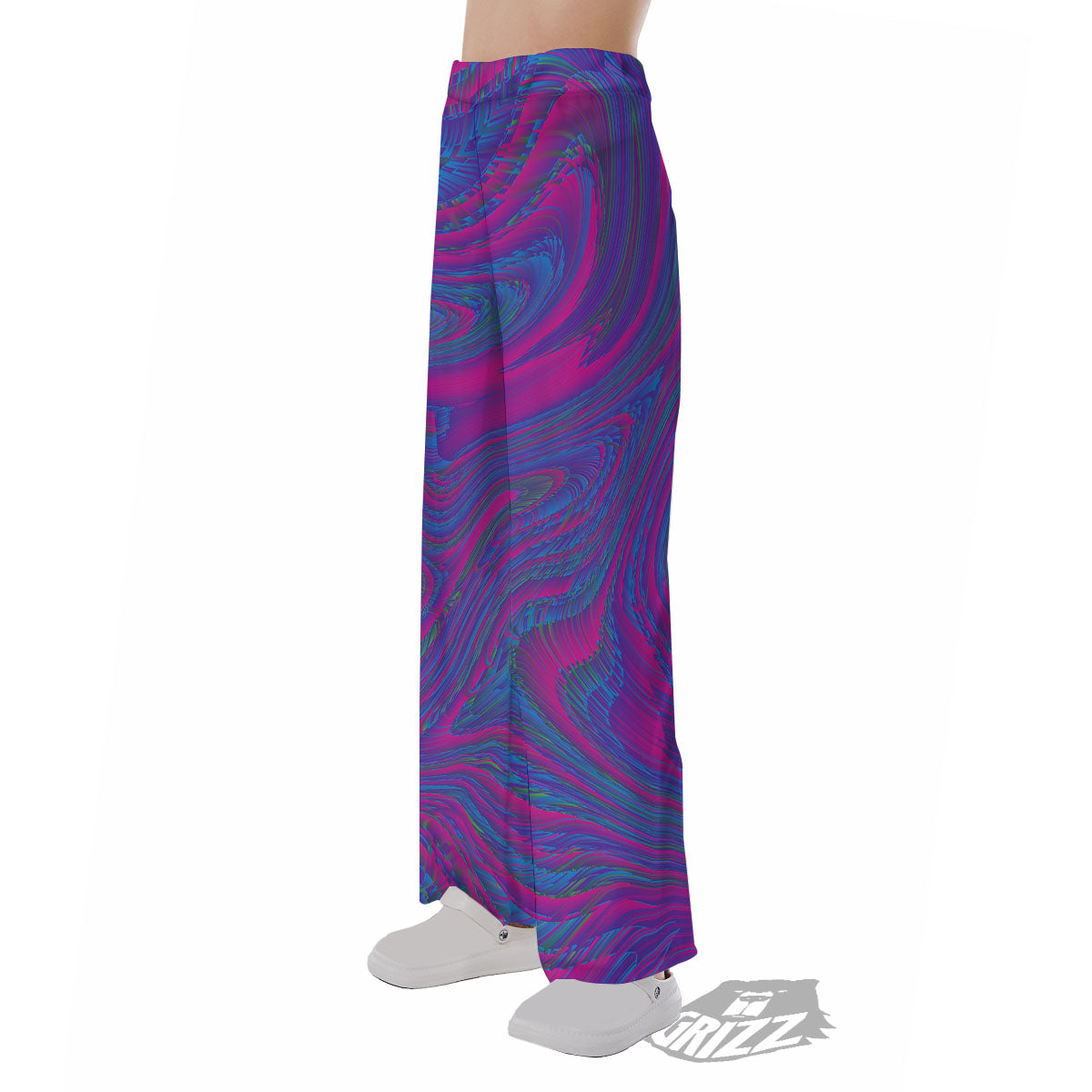 Trippy Psychedelic Purple Print Pajama Pants-grizzshop