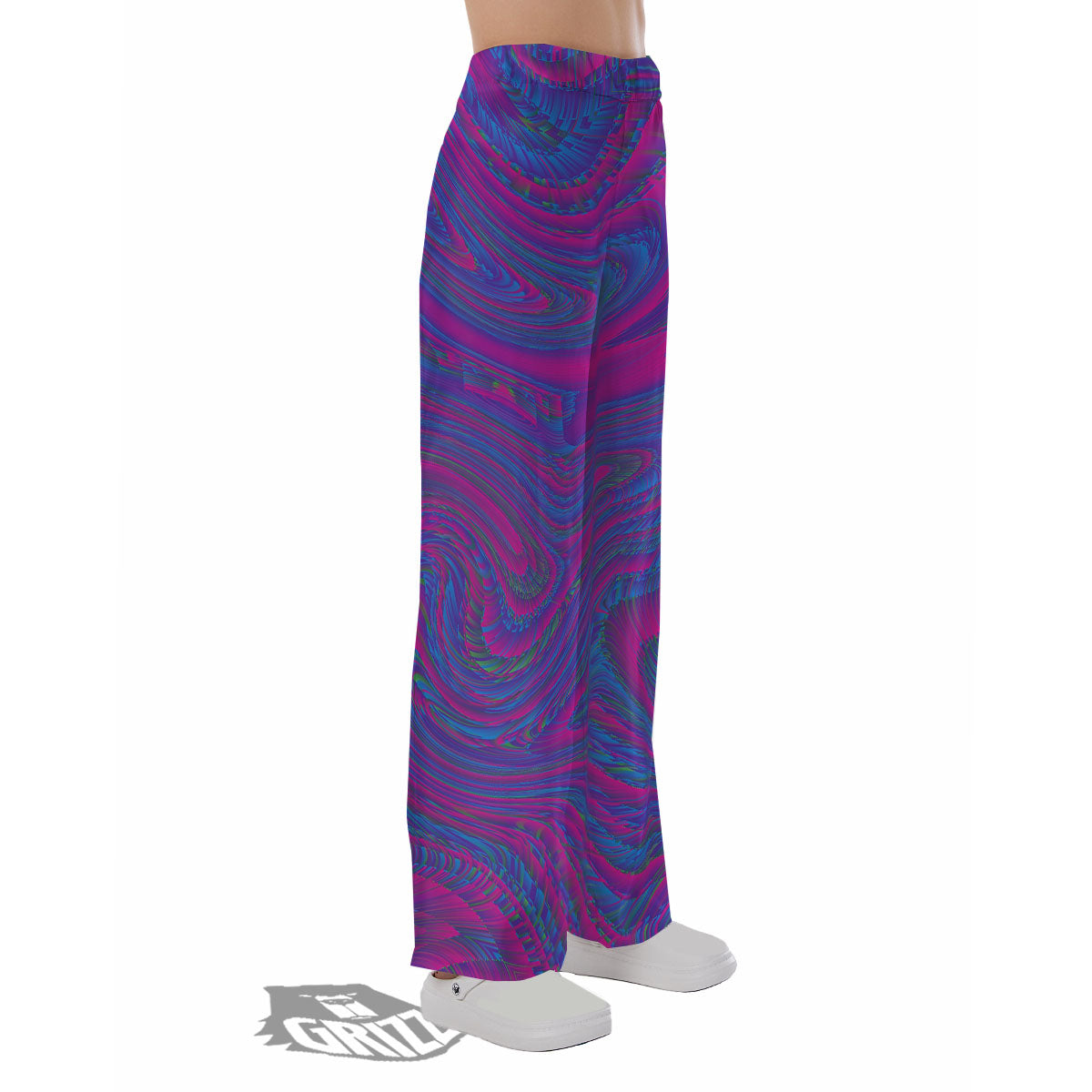 Trippy Psychedelic Purple Print Pajama Pants-grizzshop