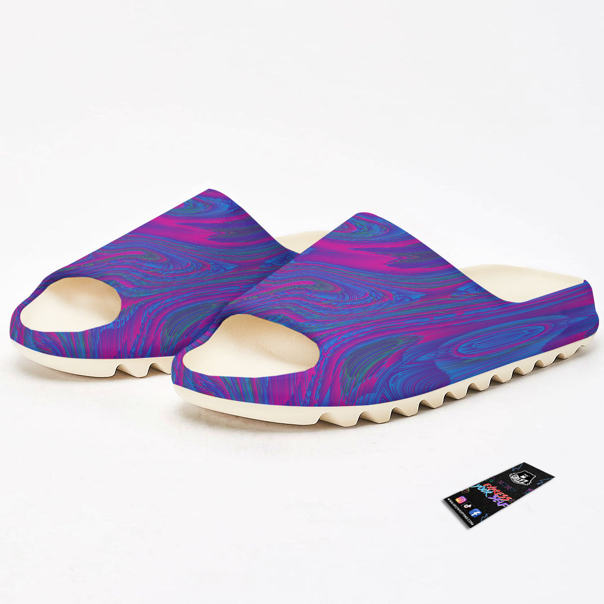 Trippy Psychedelic Purple Print Sandals-grizzshop