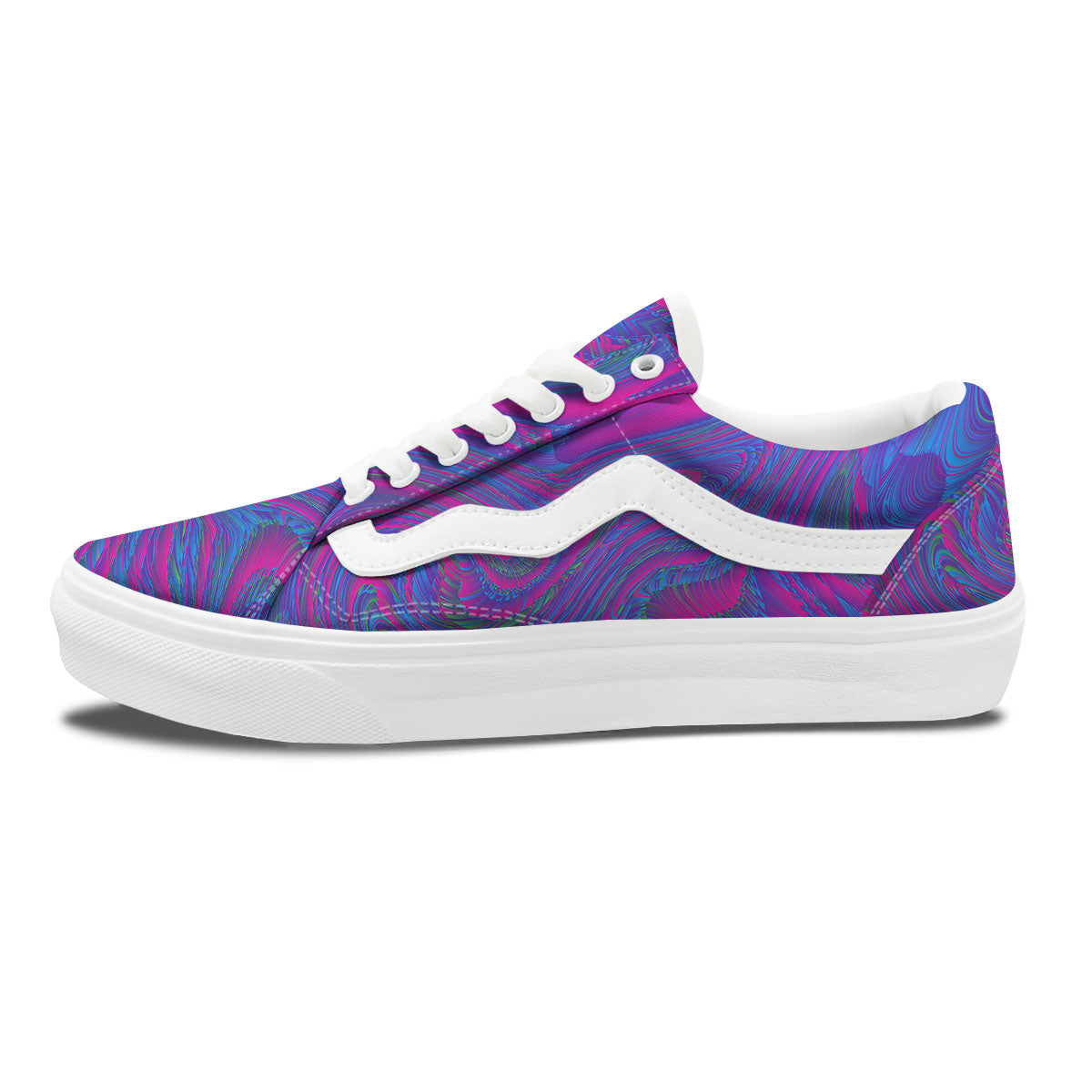 Trippy Psychedelic Purple Print Skate Shoes-grizzshop