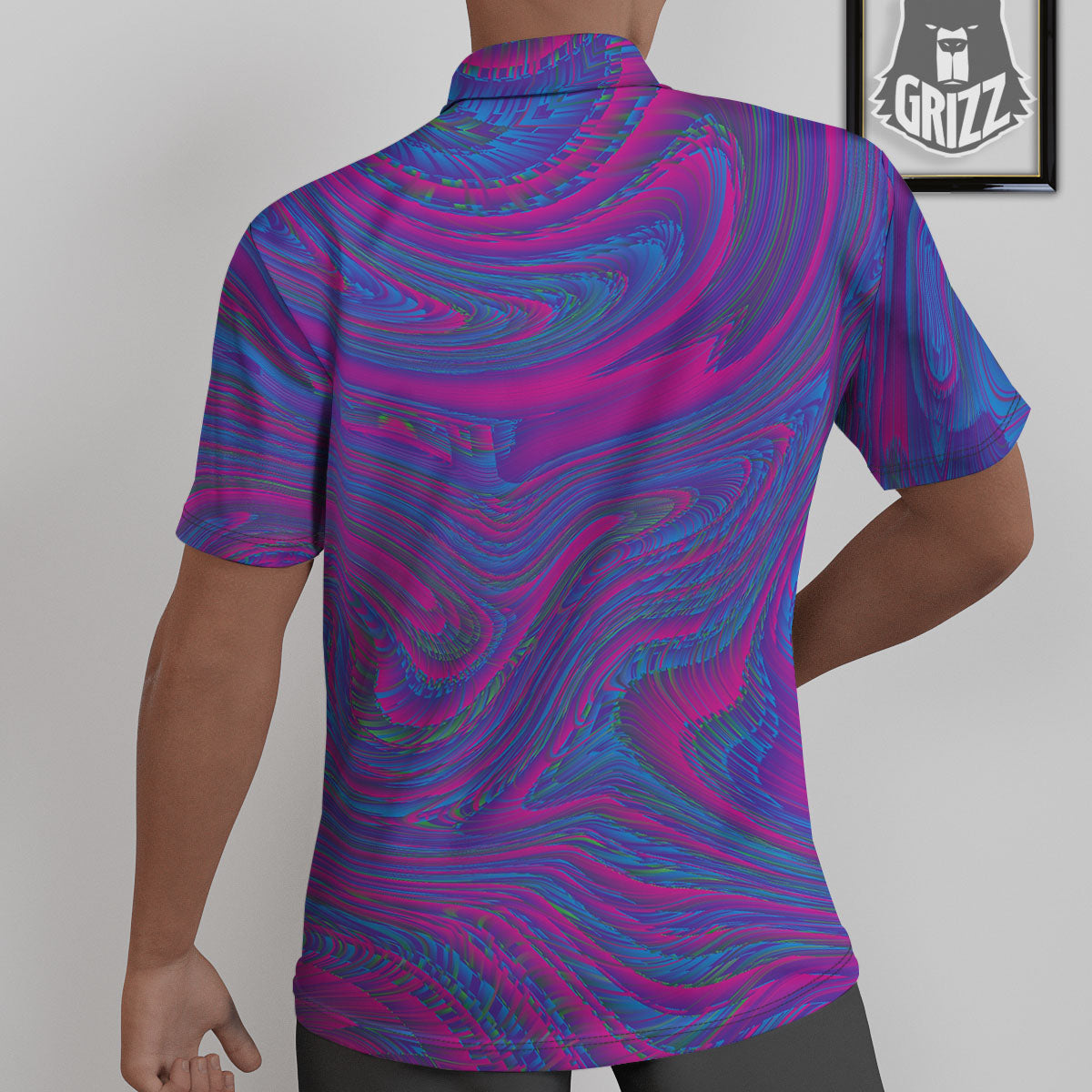 Trippy Psychedelic Purple Print Untucked Shirts-grizzshop