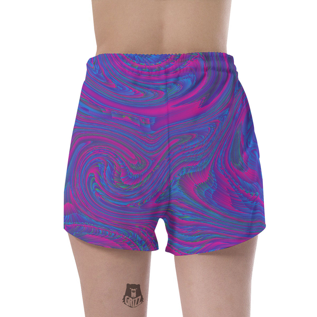Trippy Psychedelic Purple Print Women's Shorts-grizzshop