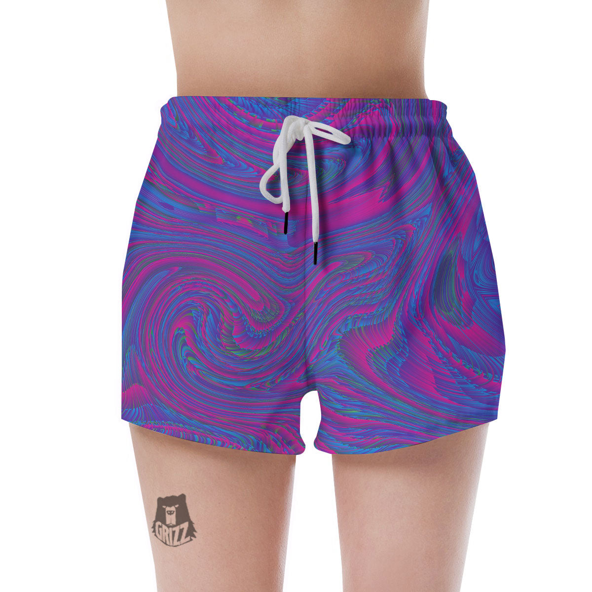 Trippy Psychedelic Purple Print Women's Shorts-grizzshop