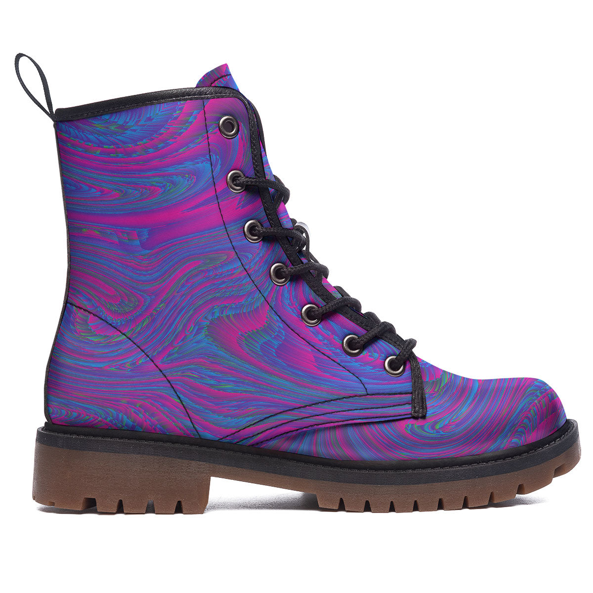 Trippy Psychedelic Purple Print Work Boots-grizzshop
