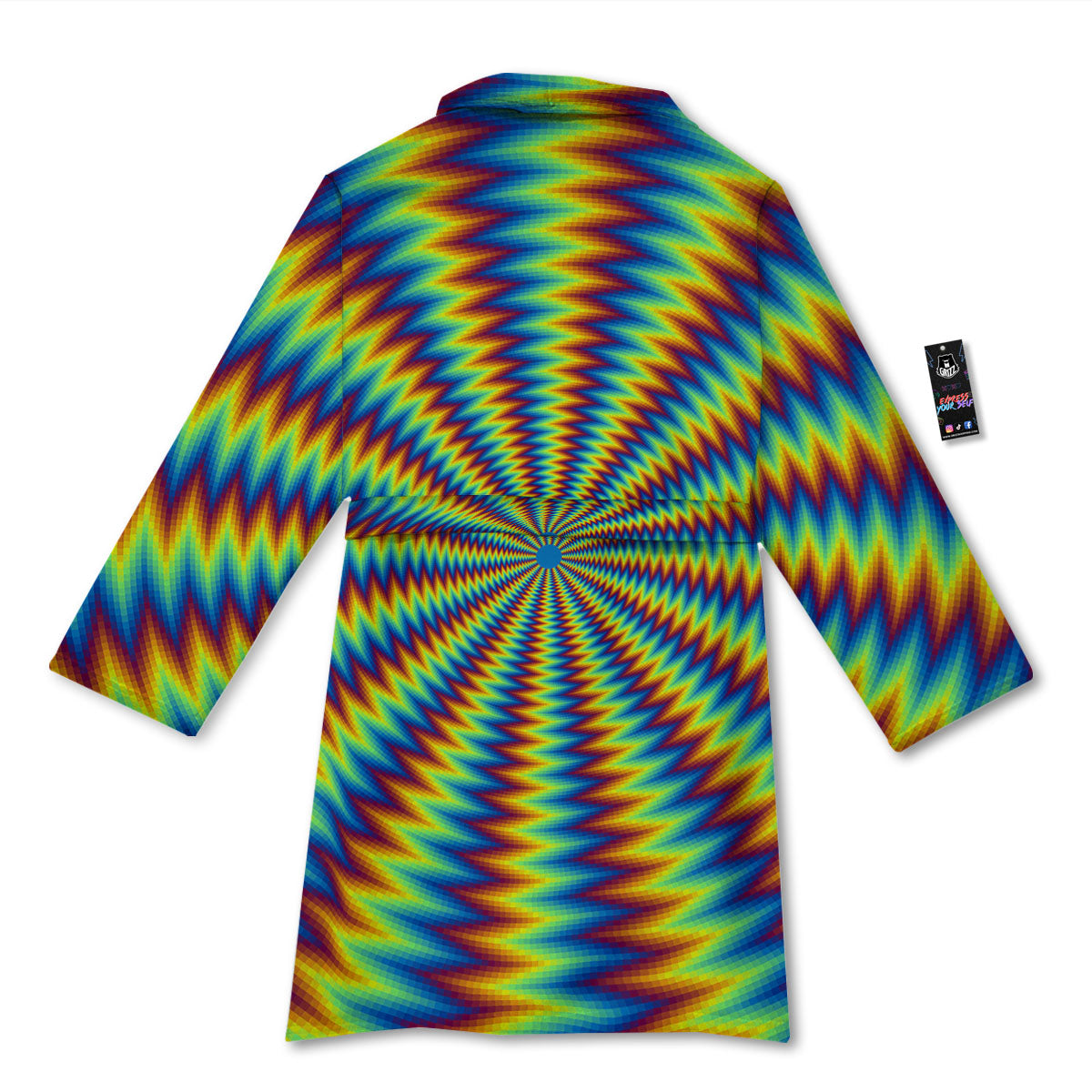 Trippy Psychedelic Rainbow Print Bathrobe-grizzshop