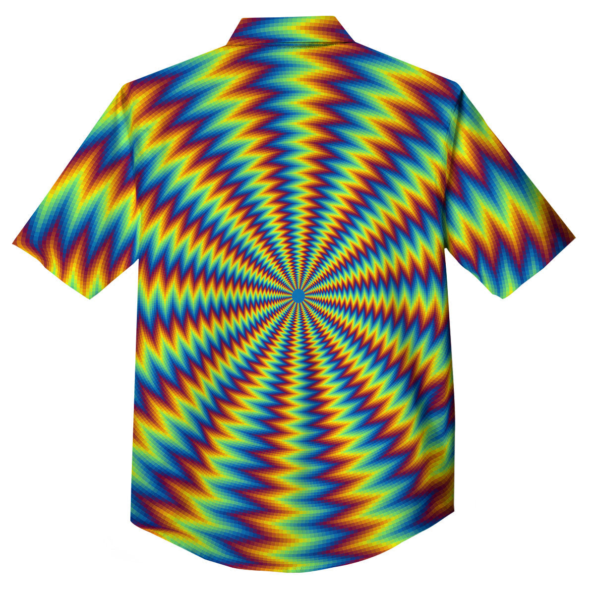 Trippy Psychedelic Rainbow Print Button Up Shirt-grizzshop