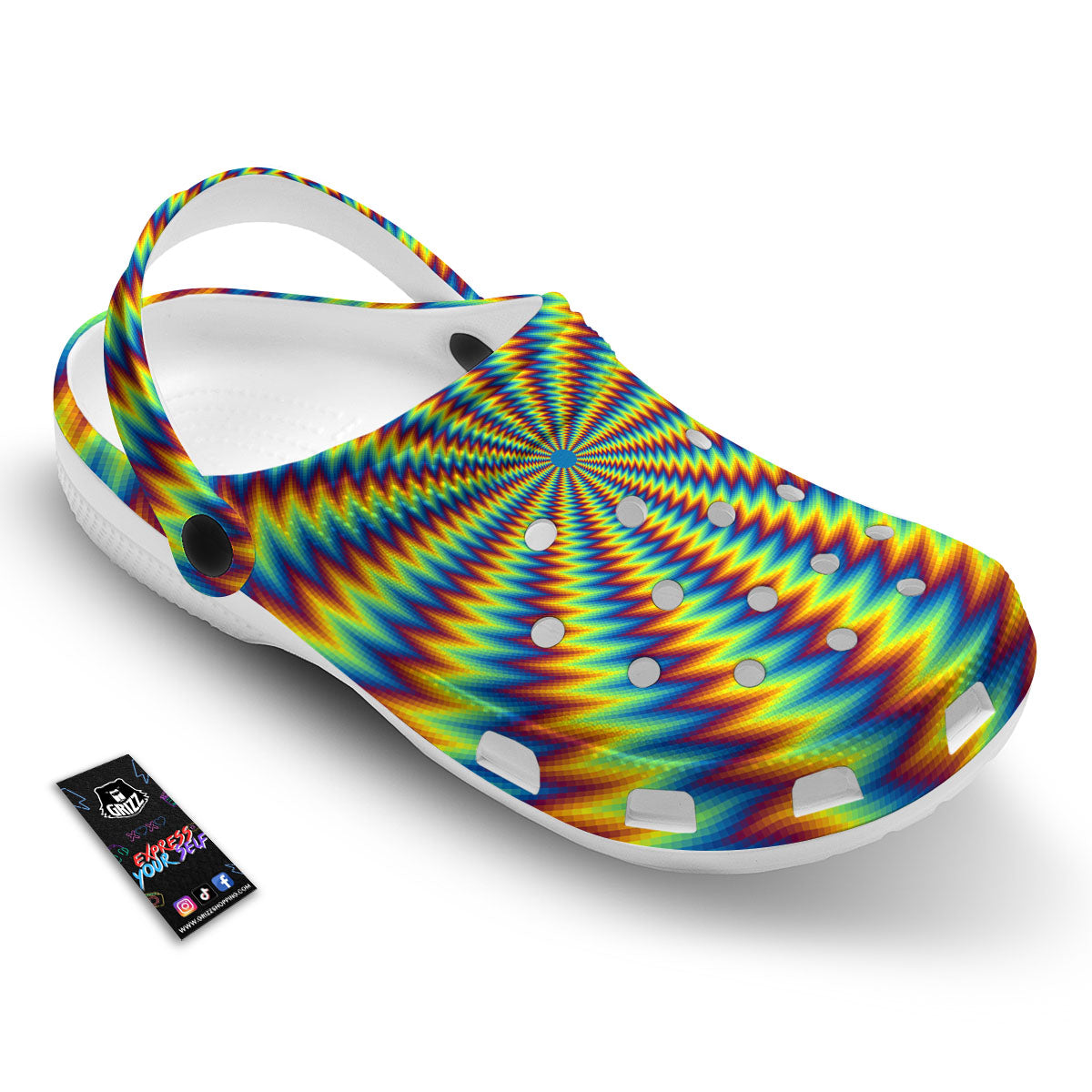Trippy Psychedelic Rainbow Print Clog-grizzshop