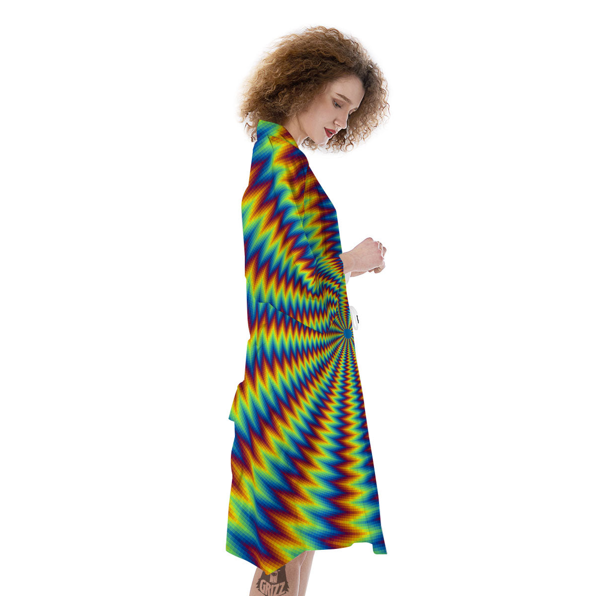 Trippy Psychedelic Rainbow Print Kimono-grizzshop