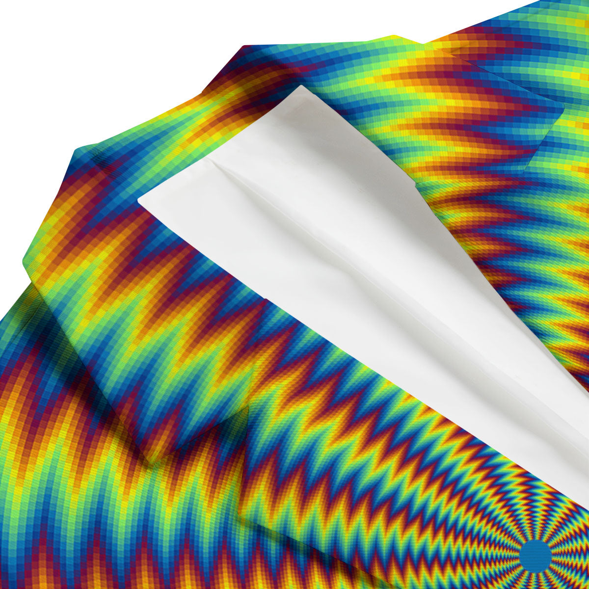 Trippy Psychedelic Rainbow Print Men's Blazer-grizzshop