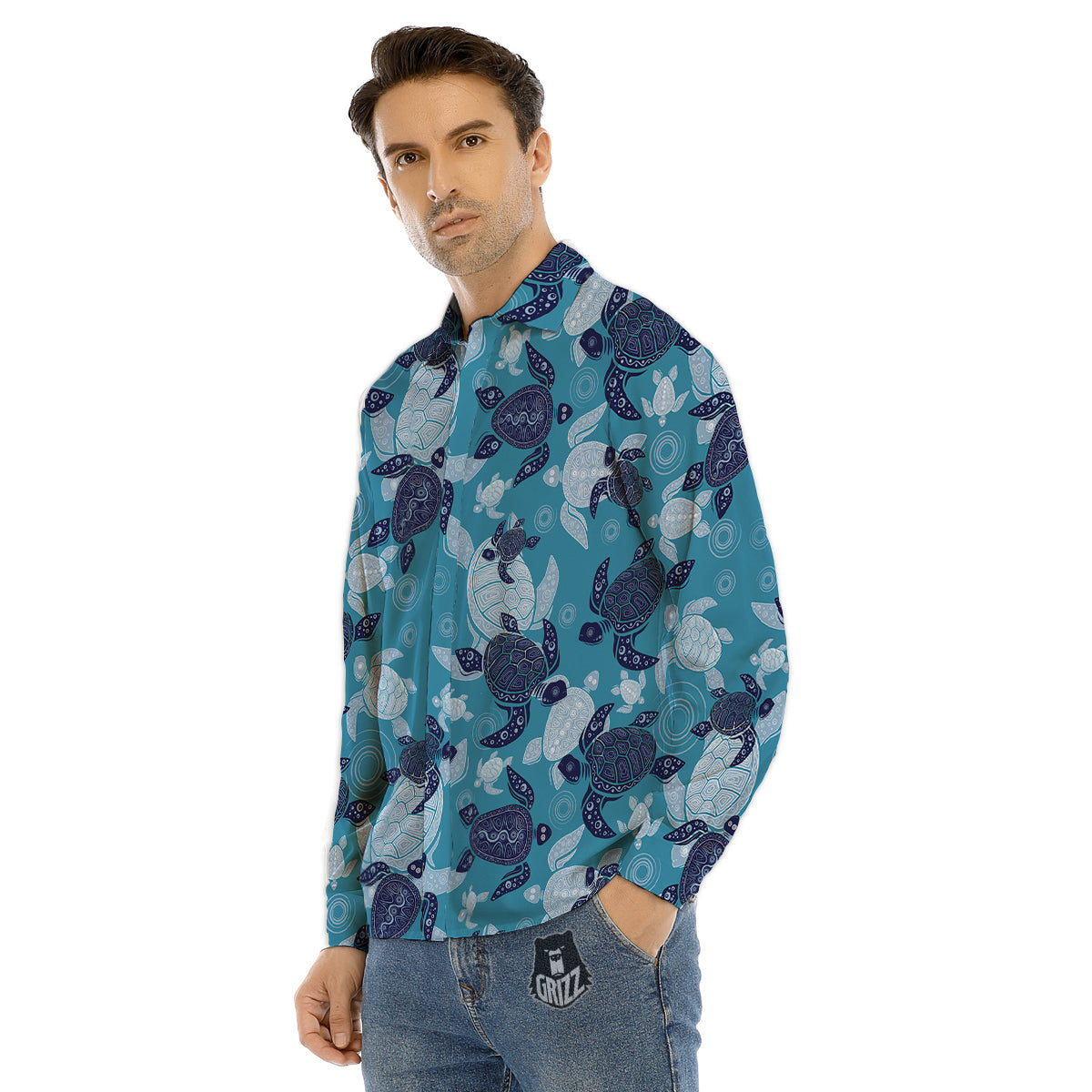 Trippy Psychedelic Rainbow Print Men's Dress Shirts-grizzshop