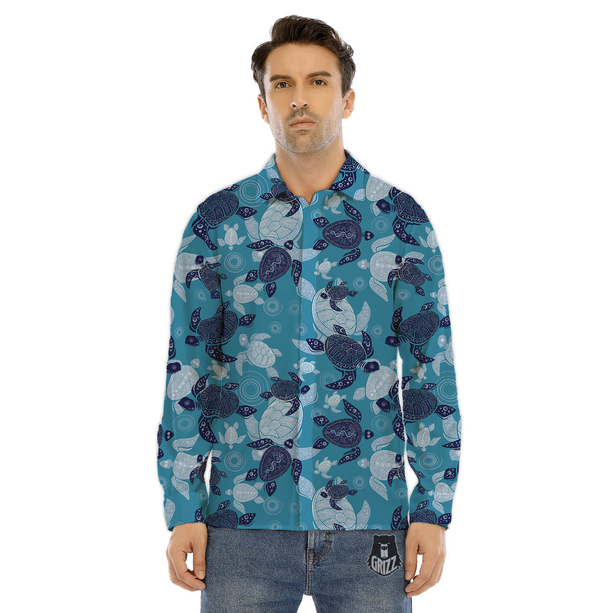 Trippy Psychedelic Rainbow Print Men's Dress Shirts-grizzshop