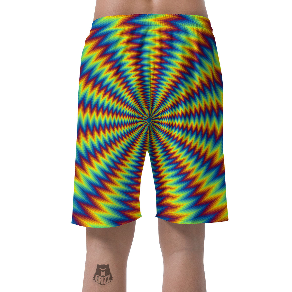 Trippy Psychedelic Rainbow Print Men's Shorts-grizzshop
