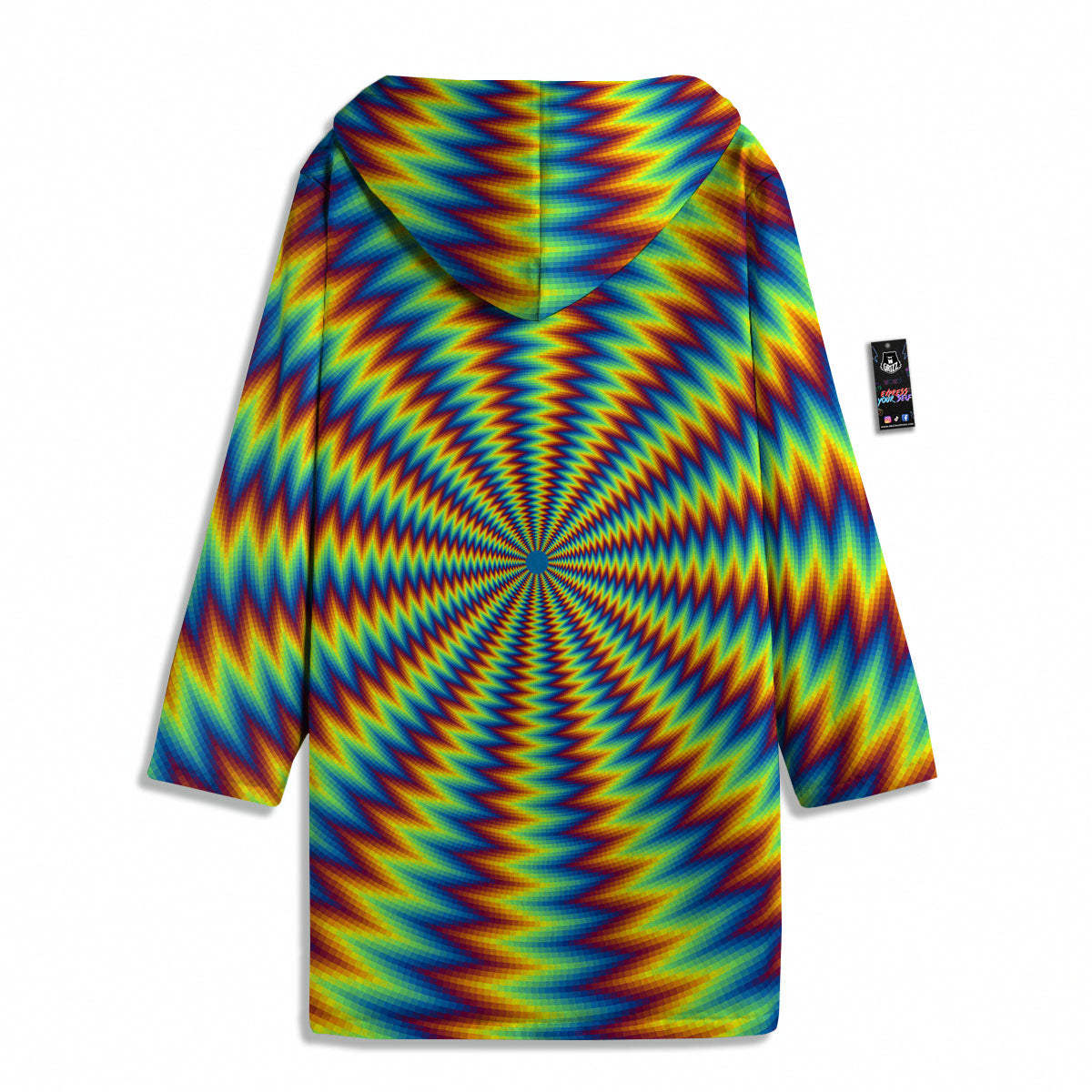 Trippy Psychedelic Rainbow Print Men's Windbreaker Jacket-grizzshop