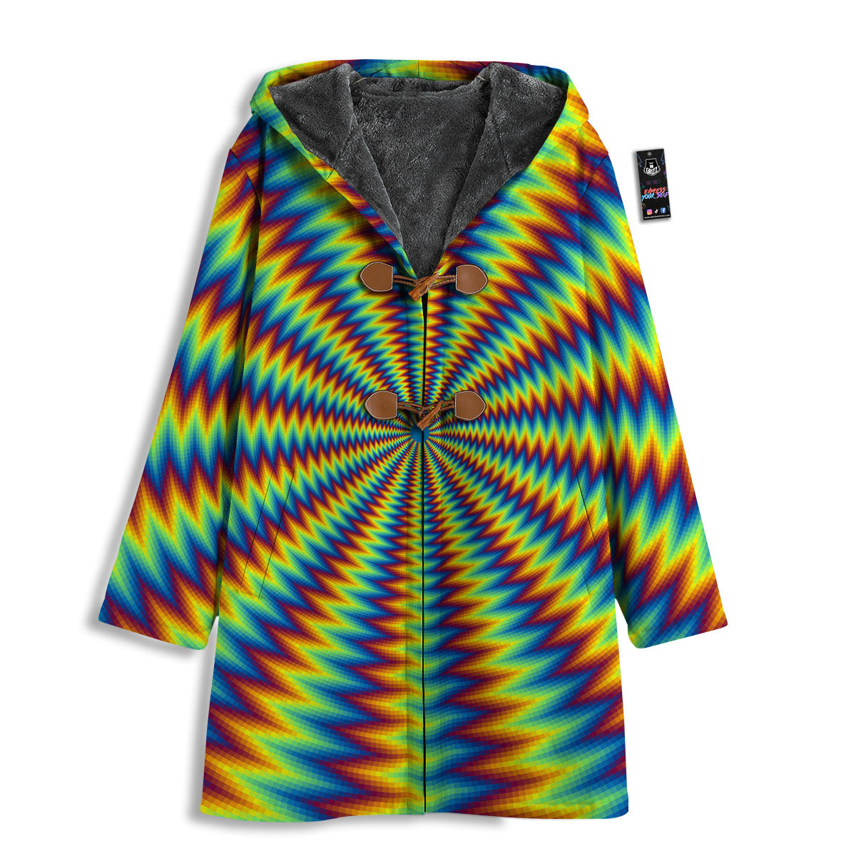 Trippy Psychedelic Rainbow Print Men's Windbreaker Jacket-grizzshop