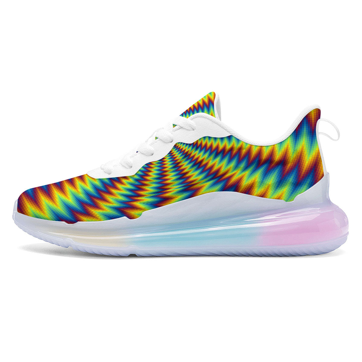 Trippy Psychedelic Rainbow Print Running Sneakers-grizzshop