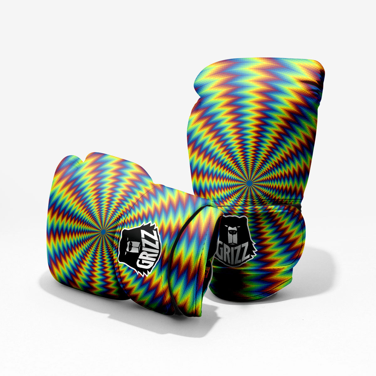 Trippy Psychedelic Rainbow Print Pro Boxing Glove