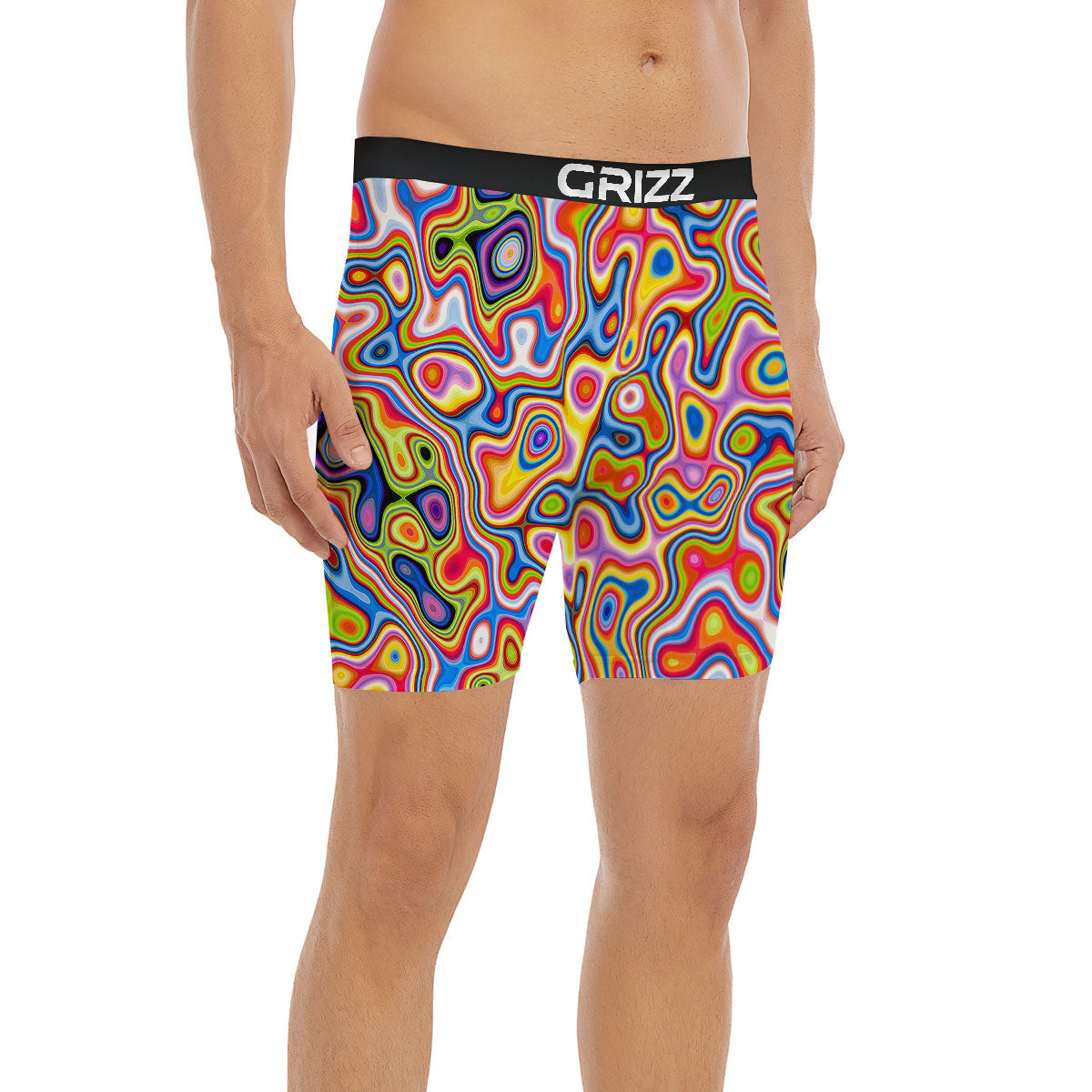 Trippy Rainbow Psychedelic Print Boxer Briefs-grizzshop
