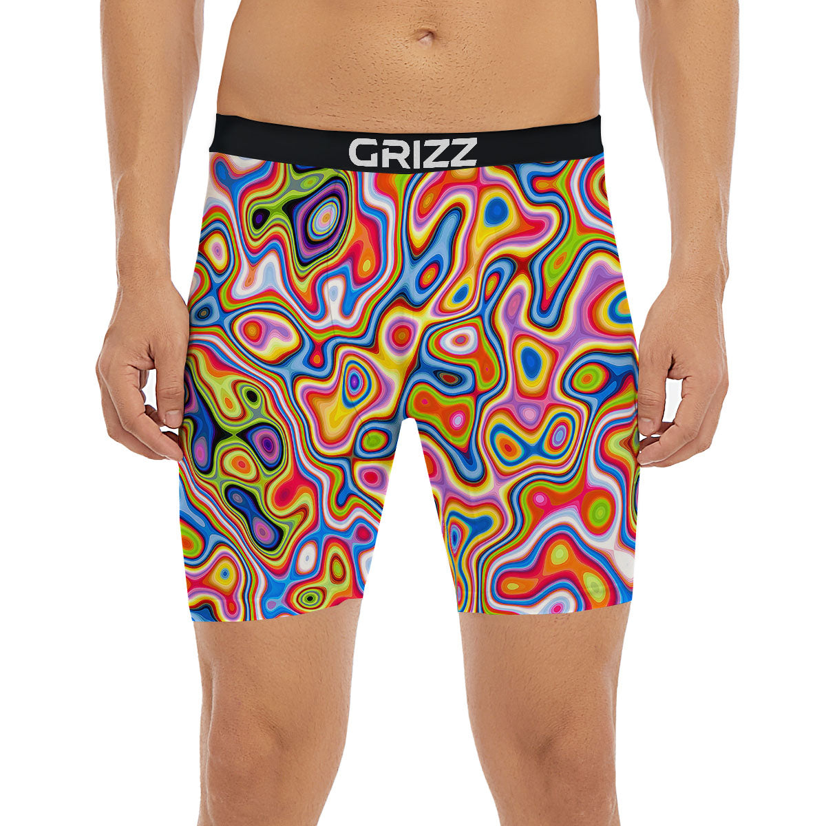 Trippy Rainbow Psychedelic Print Boxer Briefs-grizzshop