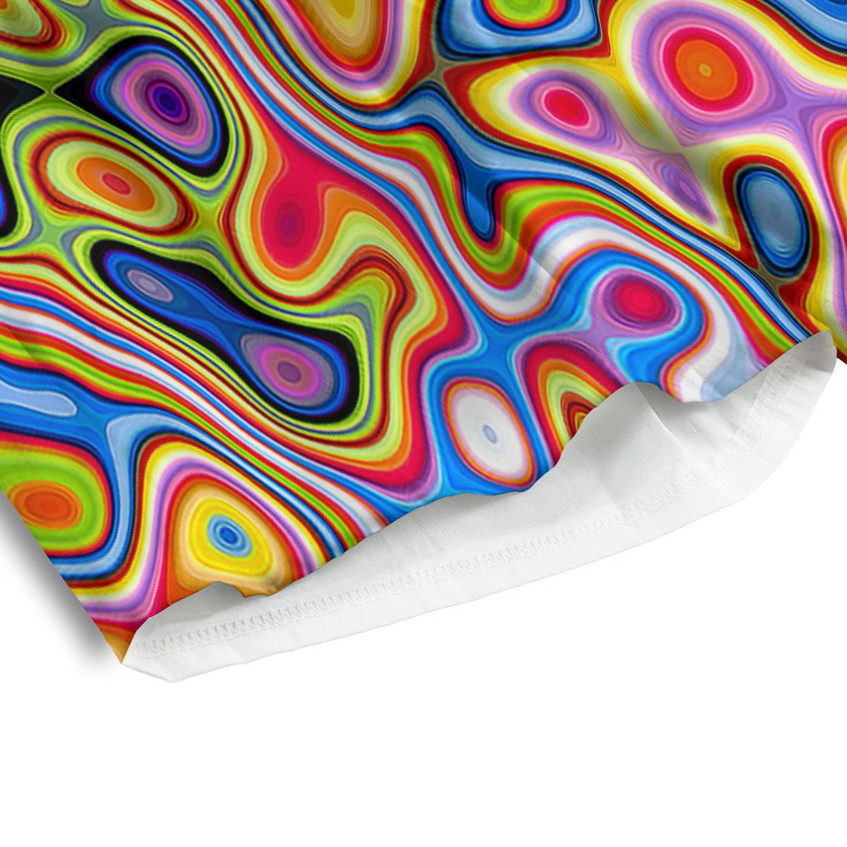 Trippy Rainbow Psychedelic Print Men's Athletic Shorts