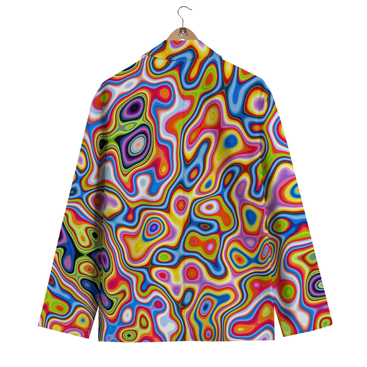 Trippy Rainbow Psychedelic Print Men's Blazer-grizzshop