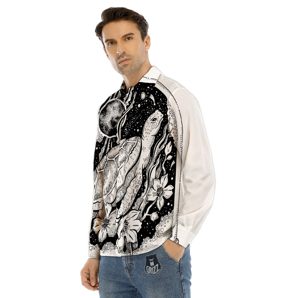Trippy Rainbow Psychedelic Print Men's Dress Shirts-grizzshop