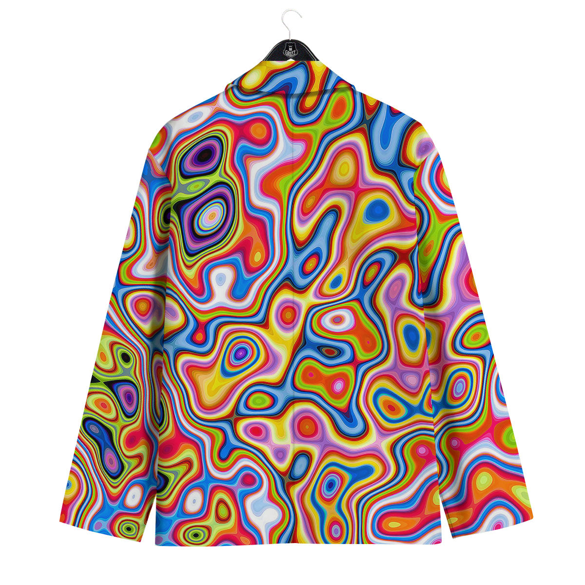 Trippy Rainbow Psychedelic Print Men's Sport Coat-grizzshop
