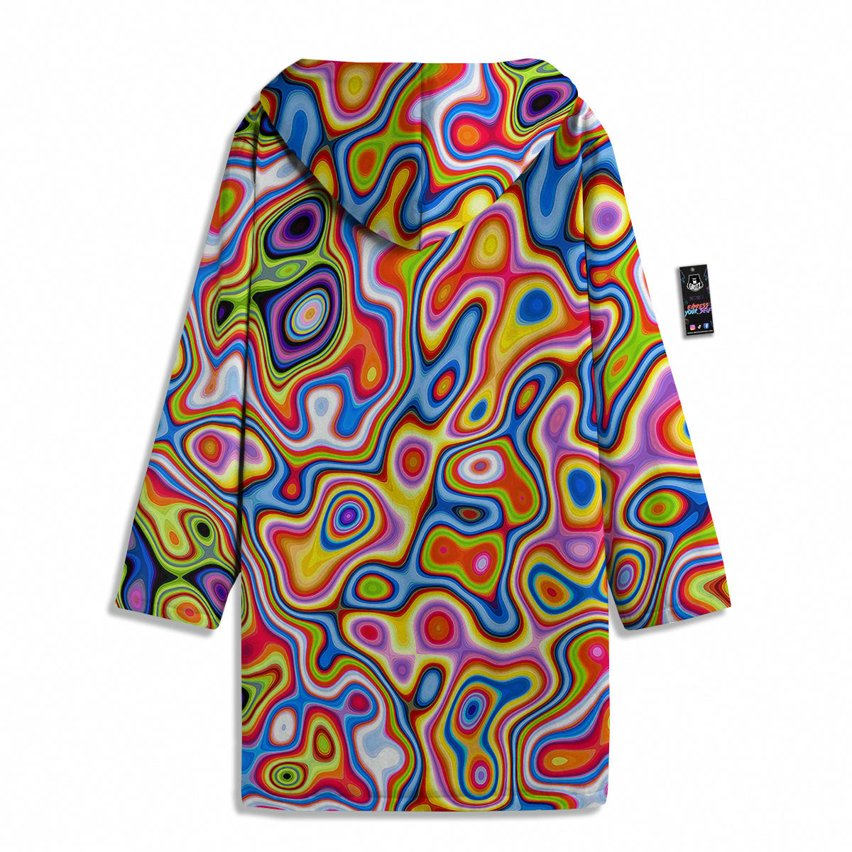 Trippy Rainbow Psychedelic Print Men's Windbreaker Jacket-grizzshop